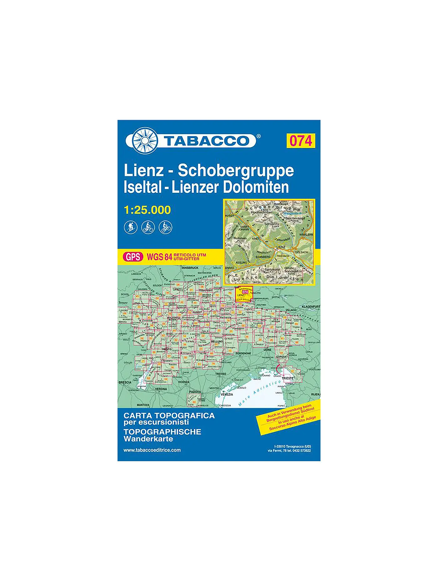 TABACCO | Wanderkarte - Lienz, Schobergruppe, Iseltal, Lienzer Dolomiten 1:25.000 | 